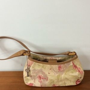 Fossil floral leather and canvass bag